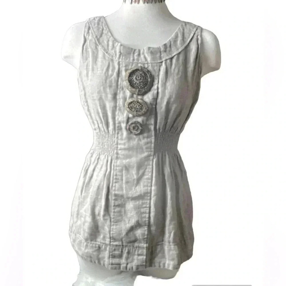 6/$20 Kensie woman’s shirt/mini dress large buttons defined waist medium - Picture 1 of 3